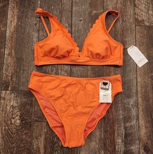 Time & Tru Large Coral/Orange Bikini NWT
